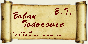 Boban Todorović vizit kartica